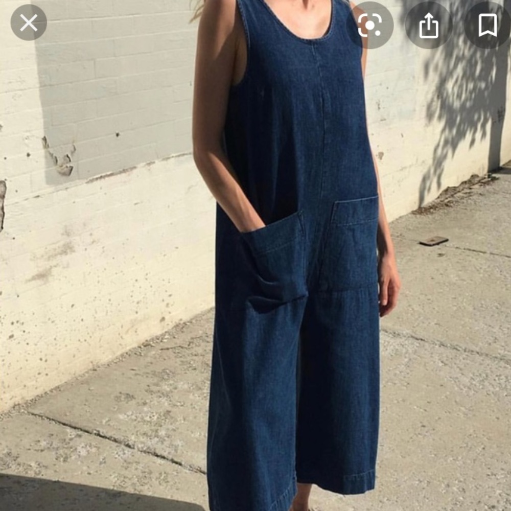 Ilana Kohn Milo Jumpsuit dark indigo blue cotton